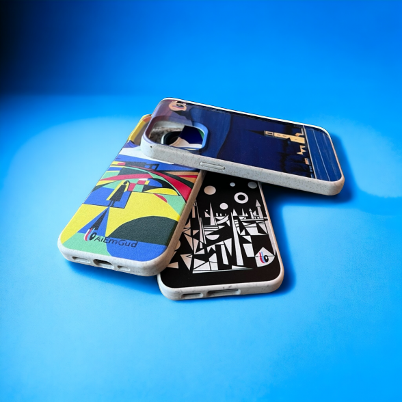 BIO Phone case 100% biodegradable "Blue city" 3