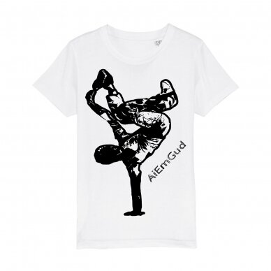 T-SHIRT FOR KIDS AND TEENAGERS BREAKDANCER, white