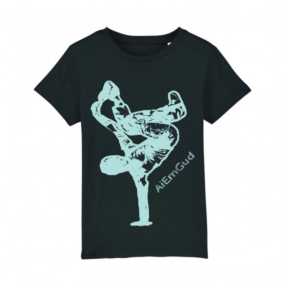 T-SHIRT FOR KIDS AND TEENAGERS BREAKDANCER, black