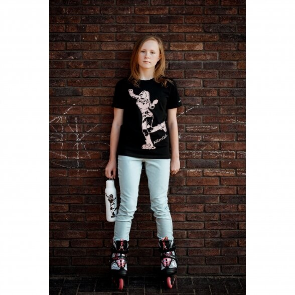 T-SHIRT FOR KIDS AND TEENAGERS ROLLERSKATER, black 2