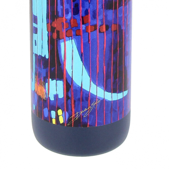 Stainless steel Thermo bottle 510 ml. ARTWORK JOY OF LIFE, dark blue 1