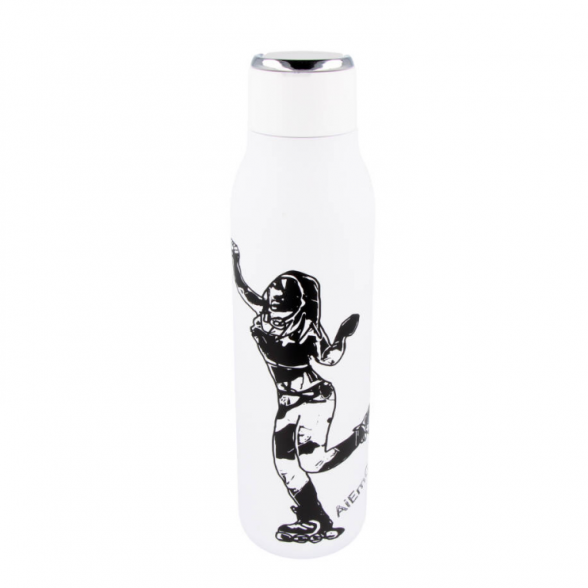 Stainless steel Thermo bottle 600 ml. AiEmGud ROLLERSKATER, white 1