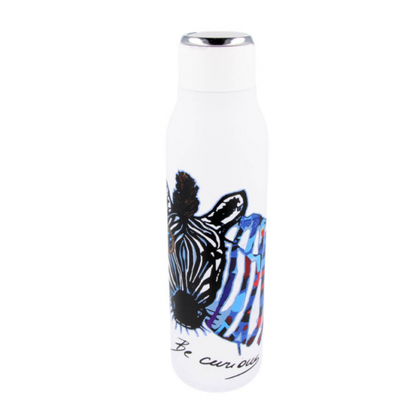 Stainless steel Thermo bottle 600 ml. ZEBRA COLOR BE CURIOUS, white 1